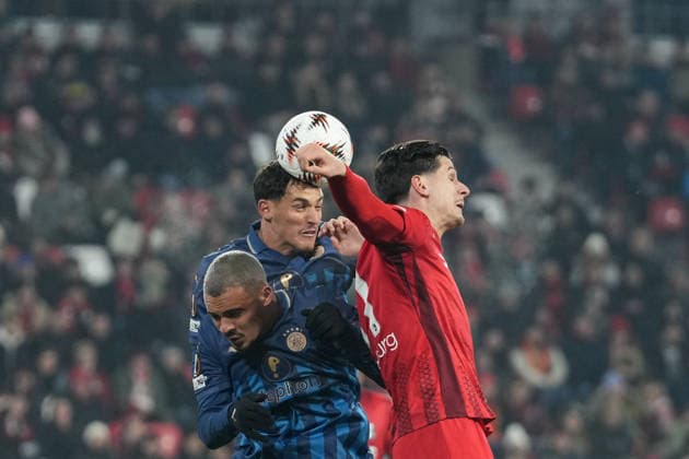 Igor Matanovic SC Freiburg, 31 Header , Germany, Football, UEFA Europa League, Matchday 7, League Phase, 2025 2026, SC Freiburg vs Maccabi Tel Aviv, 22 01 2026, Europa Park Stadion, Freiburg, Germany Freiburg Europa Park Stadion Baden Württemberg Germany Copyright: xArnexAmbergx