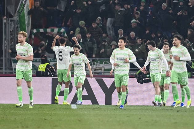 Auston Trusty (Celtic) celebrating his goal during Bologna FC vs Celtic FC, Football Europa League match in Bologna, Italy, January 22 2026  Copyright: xGianlucaxRicci IPAxSportx xipa-agency.netx xx IPA_70425708 IPA_Agency_IPA70425708