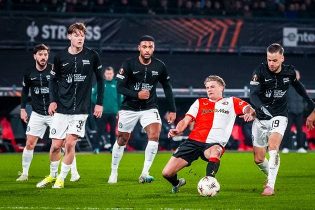ROTTERDAM , 22-01-2026 , Stadium Feijenoord de Kuip , season 2025 2026 , UEFA Europa League football , match between Feyenoord - Sturm Graz , Feyenoord player Sem Steijn Feyenoord - Sturm Graz  x200999740x Copyright: