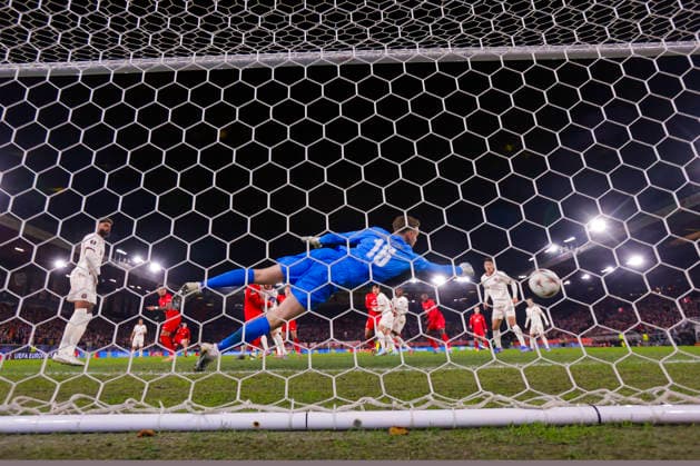 UEFA Europa League SK Brann FC Midtjylland Bergen 20260122 Branns Noah Holm scores in the UEFA Europa League match between SK Brann and FC Midtjylland at Brann Stadium Photo Paul S Amundsen NTB Bergen Norway EDITORIAL USE ONLY RESTRICTED USE FOR BETTING COMPANIES  Copyright: xPaulxS.xAmundsenx xNTBx