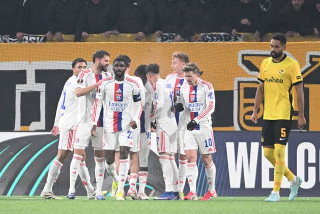 BERN, SWITZERLAND JANUARY 22 Ainsley Maitland Niles of Olympique Lyonnais celebrating his Score 0 1 during the UEFA Europa League 2025 26 League Phase MD7 match between BSC Young Boys and Olympique Lyonnais at Stadion Wankdorf on January 22, 2026 in Bern, Switzerland Bern Stadion Wankdorf Bern Switzerland Copyright: xJustPictures.ch ManuelxWinterbergerx jp-en-EuSpIm-MWI_6731