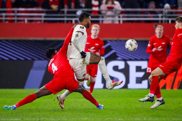 UEFA Europa League SK Brann FC Midtjylland Bergen 20260122 Branns Nana Boakye and FC Midtjyllands Junior Brumado in the UEFA Europa League match between SK Brann and FC Midtjylland at Brann Stadium Photo Paul S Amundsen NTB Bergen Norway EDITORIAL USE ONLY RESTRICTED USE FOR BETTING COMPANIES  Copyright: xPaulxS.xAmundsenx xNTBx