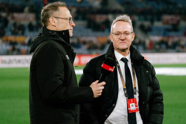 Alexander Wehrle VfB Stuttgart, CEO with Holger Laser VfB Stuttgart, stadium announcer , ITA, AS Roma vs VfB Stuttgart, Football, Europa League, Matchday 7, Season 2025 2026, 22 01 2026, ITA, AS Roma vs VfB Stuttgart, Football, Europa League, Matchday 7, Season 2025 2026, 22 01 2026, Rome Copyright: xEibner-Pressefoto EdwardxCheungx EP_ECG
