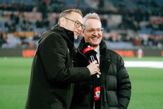 Alexander Wehrle VfB Stuttgart, CEO with Holger Laser VfB Stuttgart, stadium announcer , ITA, AS Roma vs VfB Stuttgart, Football, Europa League, Matchday 7, Season 2025 2026, 22 01 2026, ITA, AS Roma vs VfB Stuttgart, Football, Europa League, Matchday 7, Season 2025 2026, 22 01 2026, Rome Copyright: xEibner-Pressefoto EdwardxCheungx EP_ECG