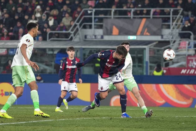 Bologna s Thijs Dallinga goal 1-2 during the UEFA Europa League soccer match between Bologna and Celtic at the Renato DallÕAra Stadium in Bologna, north Italy - Thursday, January 22, 2026 -  Copyright: xMassimoxPaolone LaPressex