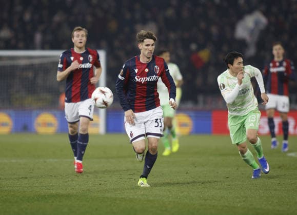 CALCIO - UEFA Europa League - Bologna FC vs Celtic FC Juan Miranda of Bologna FC during the Uefa Europa League 2025 26 season football match between Bologna FC and Celtic Glasgow on 22 January 2026 at â?? Renato Dall Ara Stadium, Bologna, Italy. Photo Nderim KACELI Bologna Italy  Copyright: xIPAxSport ABACAx