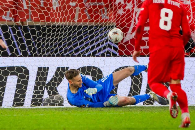 UEFA Europa League SK Brann FC Midtjylland Bergen 20260122 FC Midtjylland s goalkeeper Elias Olafsson in the UEFA Europa League match between SK Brann and FC Midtjylland at Brann Stadium Photo Paul S Amundsen NTB Bergen Norway EDITORIAL USE ONLY RESTRICTED USE FOR BETTING COMPANIES  Copyright: xPaulxS.xAmundsenx xNTBx