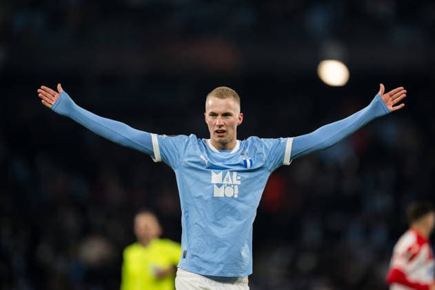 260122 Daniel Gudjohnsen of Malmö FF during the UEFA Europa League football match between Malmö FF and Crvena Zvezda on January 22, 2026 in Malmö Photo Petter Arvidson BILDBYRAN kod PA PA1132 fotboll football soccer fotball uefa europa league europa league malmö ff crvena zvezda bbeng röda stjärnan  Copyright: PETTERxARVIDSON BB260122PA156