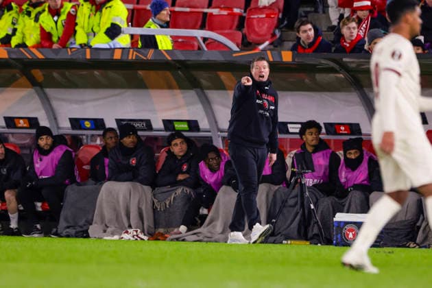 UEFA Europa League SK Brann FC Midtjylland Bergen 20260122 FC Midtjylland coach Mike Tullberg in the UEFA Europa League match between SK Brann and FC Midtjylland at Brann Stadium Photo Paul S Amundsen NTB Bergen Norway EDITORIAL USE ONLY RESTRICTED USE FOR BETTING COMPANIES  Copyright: xPaulxS.xAmundsenx xNTBx
