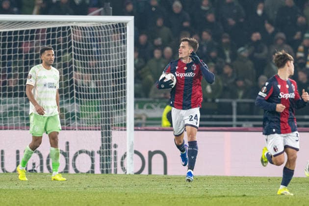 Foto IPP Damiano Fiorentini Bologna 22 01 2026 Europa League 2025-2026 partita: Bologna-Celtic nella foto: Thijs Dallinga esultanza gol Italy Photo Press World Copyright italy ITALY  Copyright: xR4924_italyphotopressx