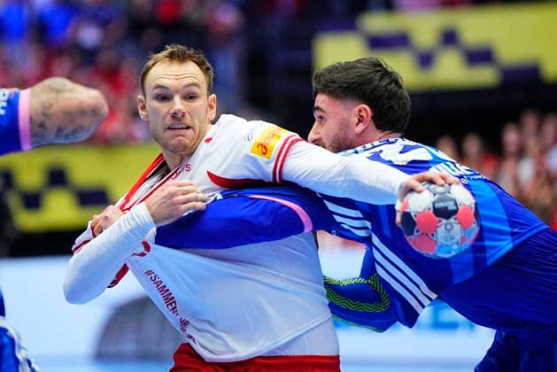 European Men s Handball Championship Denmark France Denmark s Mathias Gidsel during the EHF Euro 2026 Main Round Men s European Handball Championship match between Denmark and France at Jyske Bank Boxen in Herning, Thursday, January 22, 2026 Photo Bo Amstrup Scanpix 2026 , Herning Denmark  Copyright: BoxAmstrupx spdk20260122-204043-L