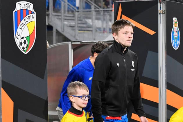 Lukas Cerv (Plzen) enters the pitch for the European League of 7th round match Viktoria Plzen vs FC Porto, Pilsen, Czech Republic, January 22, 2026. (CTKxPhoto MiroslavxChaloupka) CTKPhotoP2026012209825  CTKPhotoP2026012209825