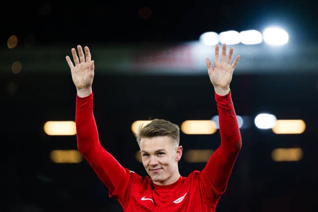 260122 Emil Kornvig of Brann after the UEFA Europa League football match between Brann and Midtjylland on January 22, 2026 in Bergen Photo Marius Simensen BILDBYRAN COP 238 MM0054 bbeng brann football fotball fotboll midtjylland soccer uefa europa league  Copyright: MARIUSxSIMENSEN BB260122ZB036