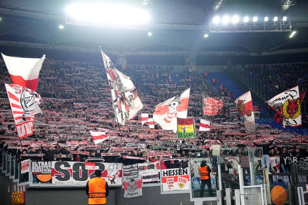 Supporters during the Uefa Europa League soccer match between Roma and VFB Stuttgart at the Olympic Stadium in Rome, Italy - Thursday, January 22, 2026. - Soccer .  Copyright: xAlfredoxFalcone LaPressex
