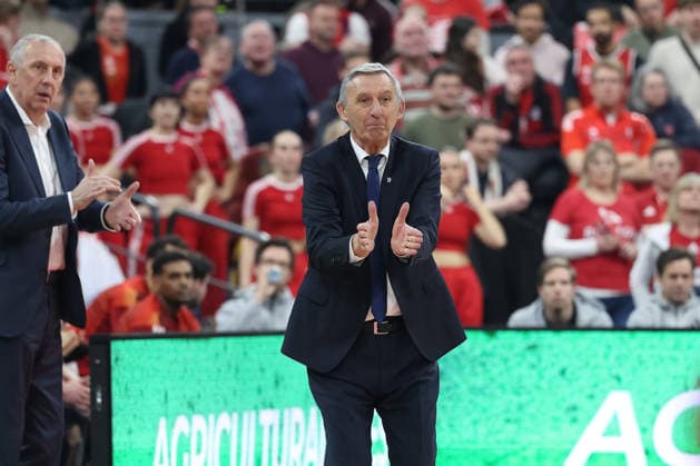 Svetislav Pesic FC Bayern Basketball, Head Coach gesticulates, GER, FC Bayern Basketball vs Valencia Basket, Basketball, Euroleague, Matchday 24, Season 2025 2026, 22 01 2026, GER, FC Bayern Basketball vs Valencia Basket, Basketball, Euroleague, Matchday 24, Season 2025 2026, 22 01 2026 Munich Copyright: xEibner-Pressefoto JennixMaulx EP_JML