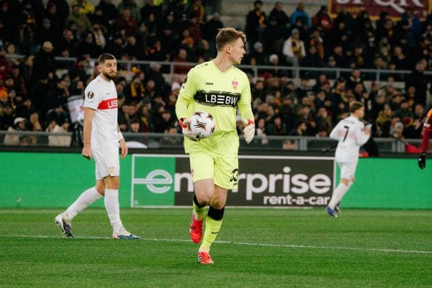Alexander Nübel VfB Stuttgart, 33 , ITA, AS Roma vs VfB Stuttgart, Football, Europa League, Matchday 7, Season 2025 2026, 22 01 2026, ITA, AS Roma vs VfB Stuttgart, Football, Europa League, Matchday 7, Season 2025 2026, 22 01 2026, Rome Copyright: xEibner-Pressefoto EdwardxCheungx EP_ECG