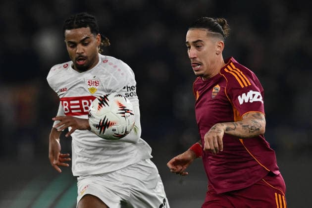 As Roma 22 01 2026 - Europa League Roma-Stoccarda foto Antonello Sammarco Image nella foto: Konstantinos Tsmikas-Lorenz Assignon 