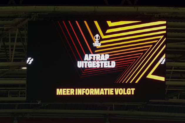 Game being delayed during the match FC Utrecht vs KRC Genk at the De Galgenwaard for the UEFA Europa League season 2025 2026 in UTRECHT, Netherlands on 22 january 2026, photo by Peter Lous EYE4images DeFodi Images