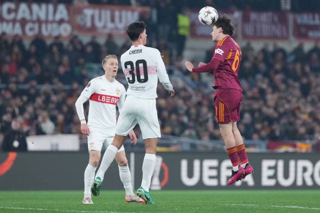 Roma™s Niccolo Pisilli during the Uefa Europa League soccer match between Roma and VFB Stuttgart at the Olympic Stadium in Rome, Italy - Thursday, January 22, 2026. - Soccer .  Copyright: xAlfredoxFalcone LaPressex