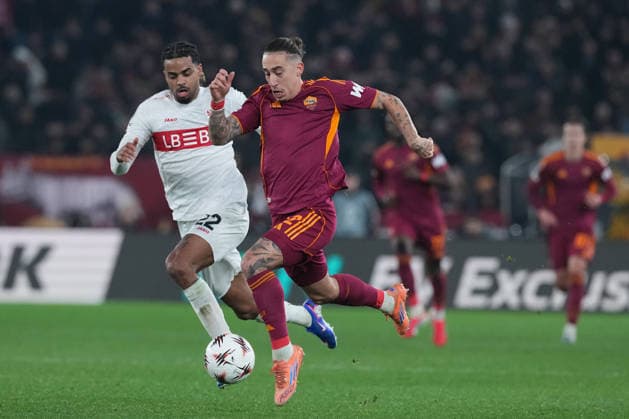Roma™s Kostas Tsimikas during the Uefa Europa League soccer match between Roma and VFB Stuttgart at the Olympic Stadium in Rome, Italy - Thursday, January 22, 2026. - Soccer .  Copyright: xAlfredoxFalcone LaPressex