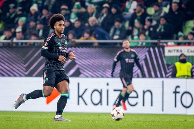 FERENCVAROS - PANATHINAIKOS Erik Palmer Brown of Panathinaikos during the league phase of UEFA Europa league football match between Ferencvarosi TC and Panathinaikos FC. Groupama Arena, Ferencvaros Arena, Budapest, Hungary, January 22, 2026. Photo by Branislav Racko Copyright: xx 080A6274