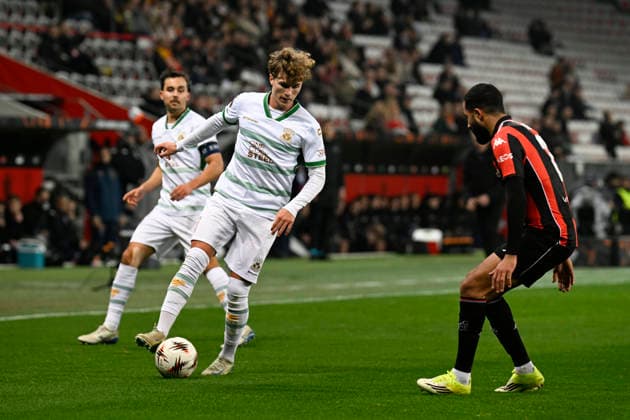 FOOTBALL : OGC Nice VS - Go Ahead Eagles - UEFA Europa League - 22 01 2025 Oskar Sivertsen (GA-Eagles) - UEFA Europa League match between OGC Nice and Go Ahead Eagles on January 22, 2026 at the Allianz Riviera Stadium in Nice. NiceFrance  Copyright: xWilliamxCannarellax