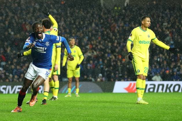 Mohamed Diomande of Rangers celebrates his goal during the Europa League group phase match at Ibrox Stadium, Glasgow. Rangers v Ludogorets - UEFA Europa League - League Phase - Ibrox Stadium, Glasgow, Lanarkshire, Scotland, UK - 22 Jan 2026Glasgow Ibrox Lanarkshire United Kingdom EDITORIAL USE ONLY  Copyright: xO Rourke RangersxFC Shutterstockx 16394146g
