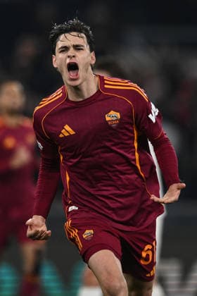 As Roma 22 01 2026 - Europa League Roma-Stoccarda foto Antonello Sammarco Image nella foto: esultanza gol Nicolo™ Pisilli 