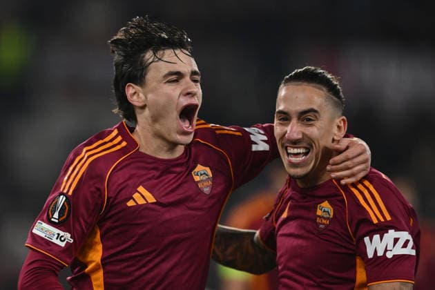 As Roma 22 01 2026 - Europa League Roma-Stoccarda foto Antonello Sammarco Image nella foto: esultanza gol Nicolo™ Pisilli 