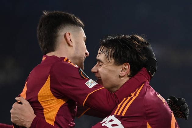 As Roma 22 01 2026 - Europa League Roma-Stoccarda foto Antonello Sammarco Image nella foto: esultanza gol Nicolo™ Pisilli 