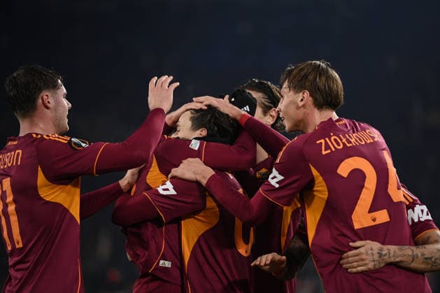 As Roma 22 01 2026 - Europa League Roma-Stoccarda foto Antonello Sammarco Image nella foto: esultanza gol Nicolo™ Pisilli 