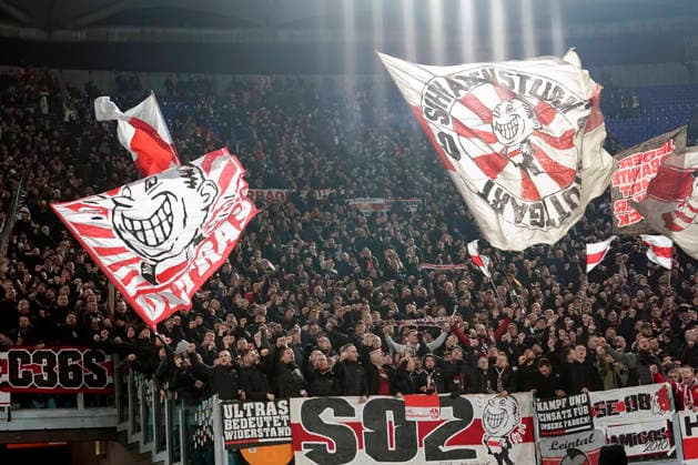. Supporters of VfB Stuttgart, UEFA Europa League 2025 26 League Phase MD7, AS Roma v VfB Stuttgart, Olimpico Stadium, January 22, 2026, Rome, Italy.