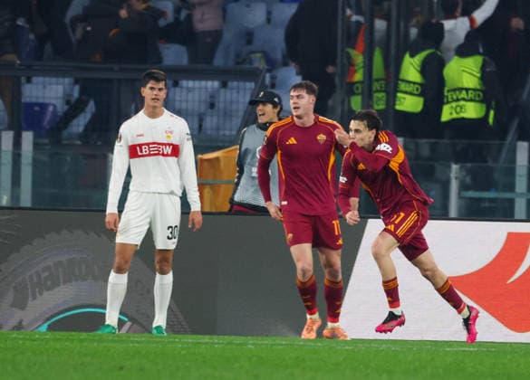 Roma vs Stoccarda Goal the Niccolo Pisilli (AS Roma) During the 2025 26 Europa League football match between Roma and Stuttgart on January 22, 2026 at the Stadio Olimpico in Rome. Photo: Roma stadio Olimpico Roma Italia Copyright: xFABIOxSASSOxFabioxSassox Roma Stoccarda2026_01_22Fabio Sasso4759