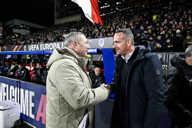 FC Utrecht s head coach Ron Jans and Genk s head coach Nicky Hayen pictured ahead of a soccer game between Dutch soccer club FC Utrecht and Belgian KRC Genk, on Thursday 22 January 2026 in Utrecht, Netherlands, the seventh game (out of 8) in the league phase of the UEFA Europa League competition. TOM GOYVAERTS TomxGoyvaerts  x157812912x