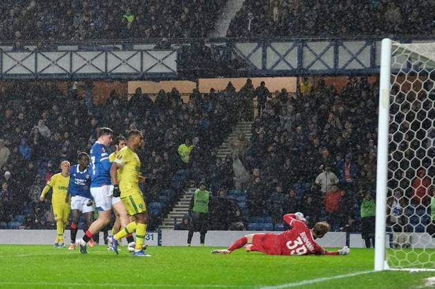 UK: Rangers v Ludogorets Razgrad, UEFA Europa League at Ibrox Stadium, Glasgow, Scotland on 22 January 2026: Pictured: Mohamed Diamonde (Rangers) scores to make it 1-0 Glasgow Ibrox Stadium Scotland Copyright: xAlexxToddx