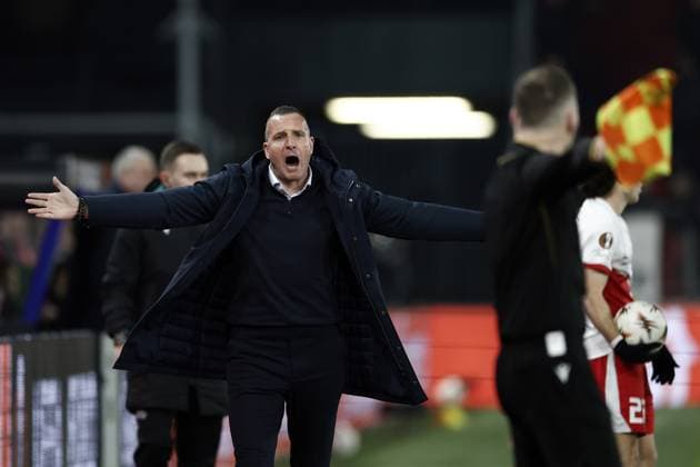 UTRECHT - KRC Genk coach Nicky Hayen reacts during the UEFA Europa League match between FC Utrecht and KRC Genk at the Galgenwaard Stadium on January 22, 2026, in Utrecht, Netherlands. ROBIN VAN LONKHUIJSEN ANP UEFA Europa League 2025 26 League Phase MD7 2025-2026 xVIxANPxSportx xxANPxIVx 548268995 originalFilename: 548268995.jpg