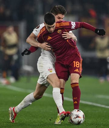 As Roma 22 01 2026 - Europa League Roma-Stoccarda foto Antonello Sammarco Image nella foto: Matias Soule™-Ramon Hendriks 