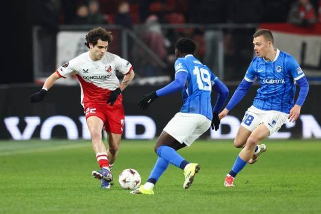 UTRECHT , 22-01-2026 , stadium Galgenwaard , season 2025 2026 , UEFA Europa League football , League phase matchday 7 , match between FC Utrecht and KRC Genk , Pictures shows , FC Utrecht player Miguel Rodriguez Utrecht - Genk  x201002628x Copyright: