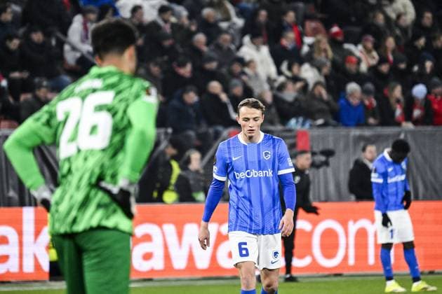 Genk s Matte Smets is pictured during a soccer game between Dutch soccer club FC Utrecht and Belgian KRC Genk, on Thursday 22 January 2026 in Utrecht, Netherlands, the seventh game (out of 8) in the league phase of the UEFA Europa League competition. TOM GOYVAERTS TomxGoyvaerts  x157814702x