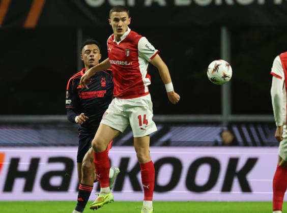 POR: Sporting de Braga-Nottingham Forest-EuropaLeague-22 January 2026 Gustaf Lagerbielke of Sporting Braga in action during the UEFA Europe League, Phase League, Matchday 7, between Sporting Club de Braga and Nottingham Forest at Stadium Municipal of Braga on January 22, 2026 in Braga (Portugal) (Photo by Luis de la Mata SportPix Sipa USA) Braga Stadium Municipal of Braga Braga Portugal Copyright: xLuisxdexlaxMatax xsportPix.org.ux