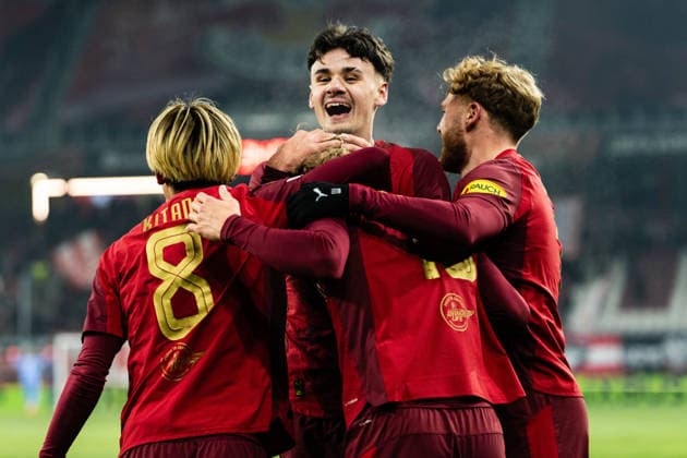 SOCCER - UEFA EL, RBS vs Basel SALZBURG,AUSTRIA,22.JAN.26 - SOCCER - UEFA Europa League, Red Bull Salzburg vs FC Basel. Image shows the rejoicing of Salzburg.  GEPAxpictures xJulioxArellano