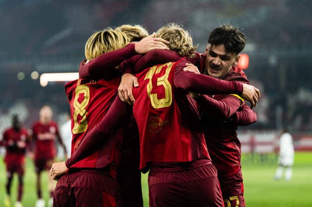 SOCCER - UEFA EL, RBS vs Basel SALZBURG,AUSTRIA,22.JAN.26 - SOCCER - UEFA Europa League, Red Bull Salzburg vs FC Basel. Image shows the rejoicing of Salzburg.  GEPAxpictures xJulioxArellano
