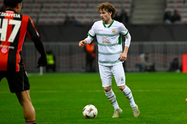 FOOTBALL : OGC Nice VS - Go Ahead Eagles - UEFA Europa League - 22 01 2025 Jakob Breum (GA-Eagles) - UEFA Europa League match between OGC Nice and Go Ahead Eagles on January 22, 2026 at the Allianz Riviera Stadium in Nice. NiceFrance  Copyright: xWilliamxCannarellax