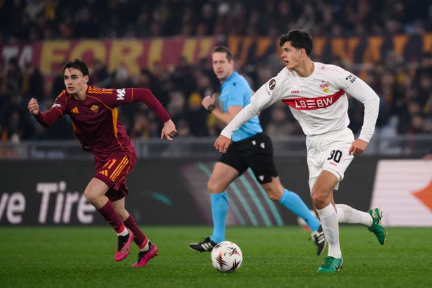 Chema Andres of Stuttgart in action during the UEFA Europa League 2025 2026 football match between AS Roma and Vfb Stuttgart at Stadio Olimpico in Rome (Italy), January 22, 2026. AndreaxStaccioli