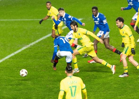 Mohamed Diomande of Rangers scores his sides first goal during UEFA Europa League league phase match at Ibrox Stadium, Glasgow. Rangers v Ludogorats - UEFA Europa League - League Phase - Ibrox Stadium, Glasgow, Lanarkshire, Scotland, UK - 22 Jan 2026Glasgow Ibrox Stadium Lanarkshire, Scotland United Kingdom EDITORIAL USE ONLY  Copyright: xRangersxFC Shutterstockx 16394122r