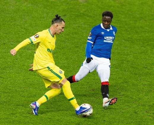 Djeidi Gassama of Rangers during UEFA Europa League league phase match at Ibrox Stadium, Glasgow. Rangers v Ludogorats - UEFA Europa League - League Phase - Ibrox Stadium, Glasgow, Lanarkshire, Scotland, UK - 22 Jan 2026Glasgow Ibrox Stadium Lanarkshire, Scotland United Kingdom EDITORIAL USE ONLY  Copyright: xRangersxFC Shutterstockx 16394122u