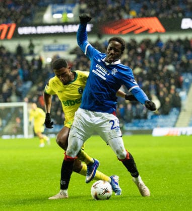 22.01.2026 Rangers v Ludogorets: Deroy Duarte and Djeidi Gassama  Copyright: xWilliexVassx NINTCHDBPICT001053374872