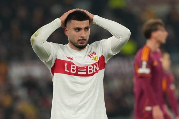 Dejection of Deniz Undav of Stuttgart during the UEFA Europa League 2025 2026 football match between AS Roma and Vfb Stuttgart at Stadio Olimpico in Rome (Italy), January 22, 2026. antoniettaxbaldassarre