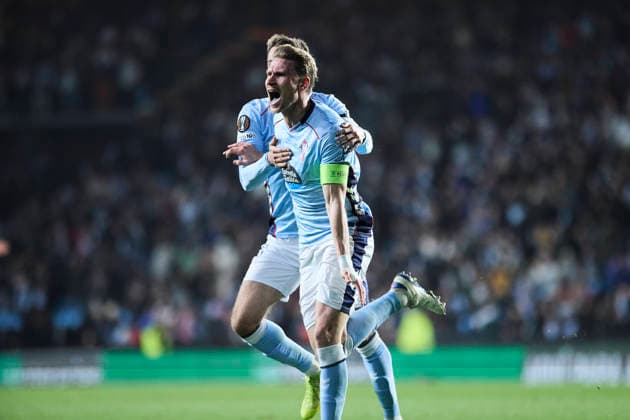 RC Celta de Vigo v LOSC Lille - UEFA Europa League VIGO, SPAIN - JANUARY 22: Carl Starfelt of Celta de Vigo of Celta Vigo celebrates after scoring his team s second goal during the UEFA Europa League 2025 26 League Phase MD7 match between Real Club Celta and LOSC Lille at Estadio Balaidos on January 22, 2026 in Vigo, Spain. Vigo Estadio Abanca Balaidos Spain Copyright: xDiegoxSimonx