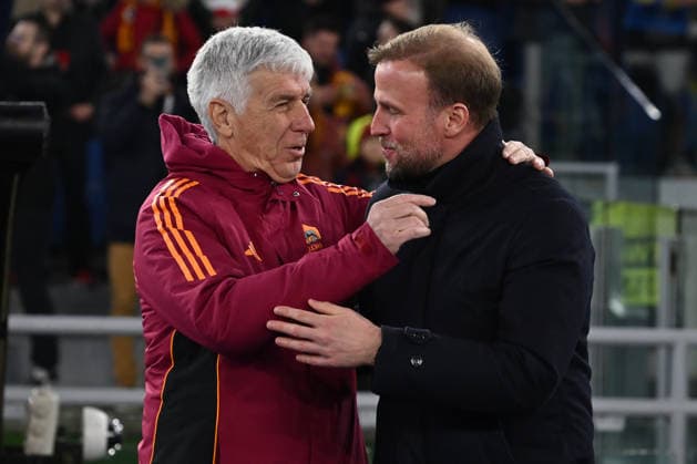 AS Roma v VfB Stuttgart - UEFA Europa League 2025 26 League Phase MD7 Gian Piero Gasperini, coach of A.S. Roma, and Sebastian Hoeness, coach of VfB Stuttgart 1893, participate in the UEFA Europa League phase day 7 football match between A.S. Roma and VfB Stuttgart 1893 at the Olympic Stadium in Rome, Italy, on January 22, 2026. Rome Italy Italy  Copyright: xDomenicoxCippitellix originalFilename:cippitelli-asromavv260122_npNon.jpg